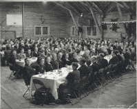 Banquet in Cowley's log gym, 1940